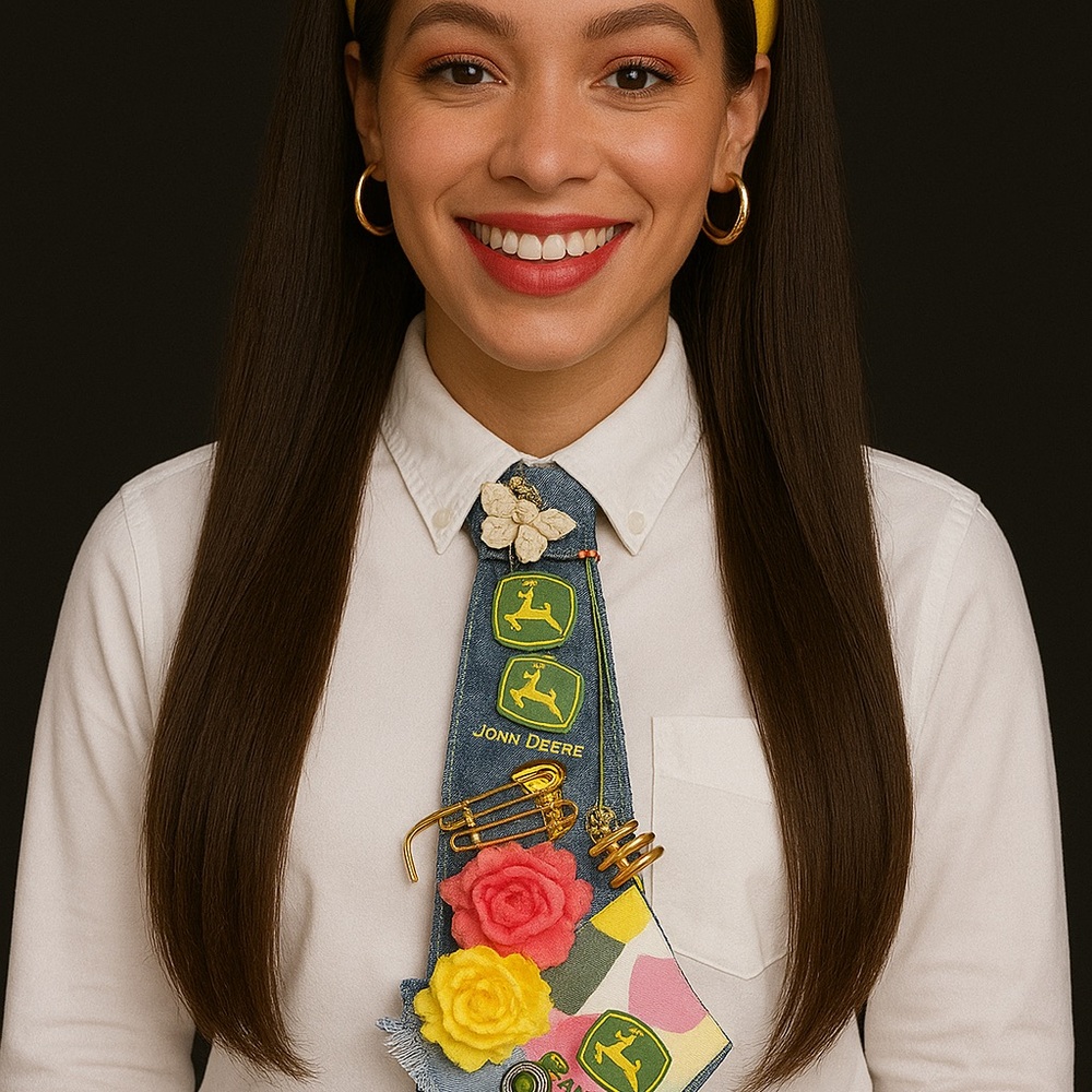 John Deere Women's Blue and Yellow Scarf